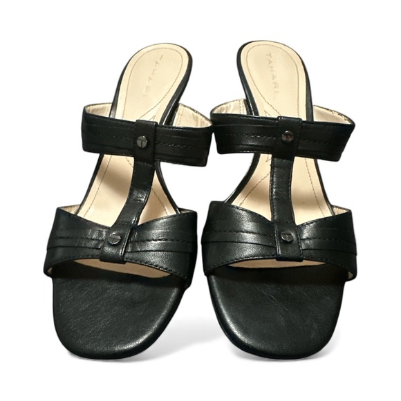 Tahari Black Leather Open-Toe Sandals, size 7 - Picture 5 of 8